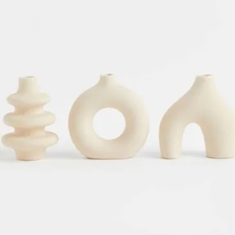 3pc Mini Iconic Stoneware Vases Set New in original packaging